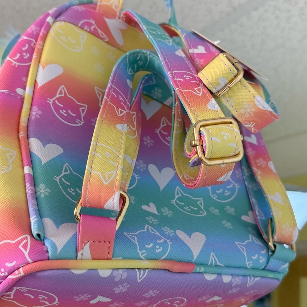 Under One Sky OMG Miss Bella Kitty Cat Glitter Mini Backpack - Rainbow Pom NWT